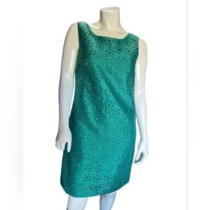 Bright Green Jade Melody Tam  Sleeveless Sheath Dress Size Small Cutout Overlay